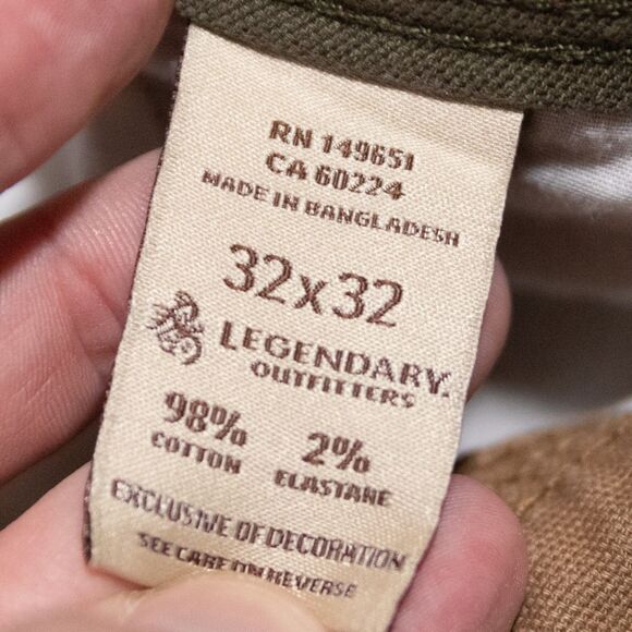 Legendary Outfitters Stretch Canvas Utility Work Pants Brown Men's Size 32x31 - Picture 5 of 7